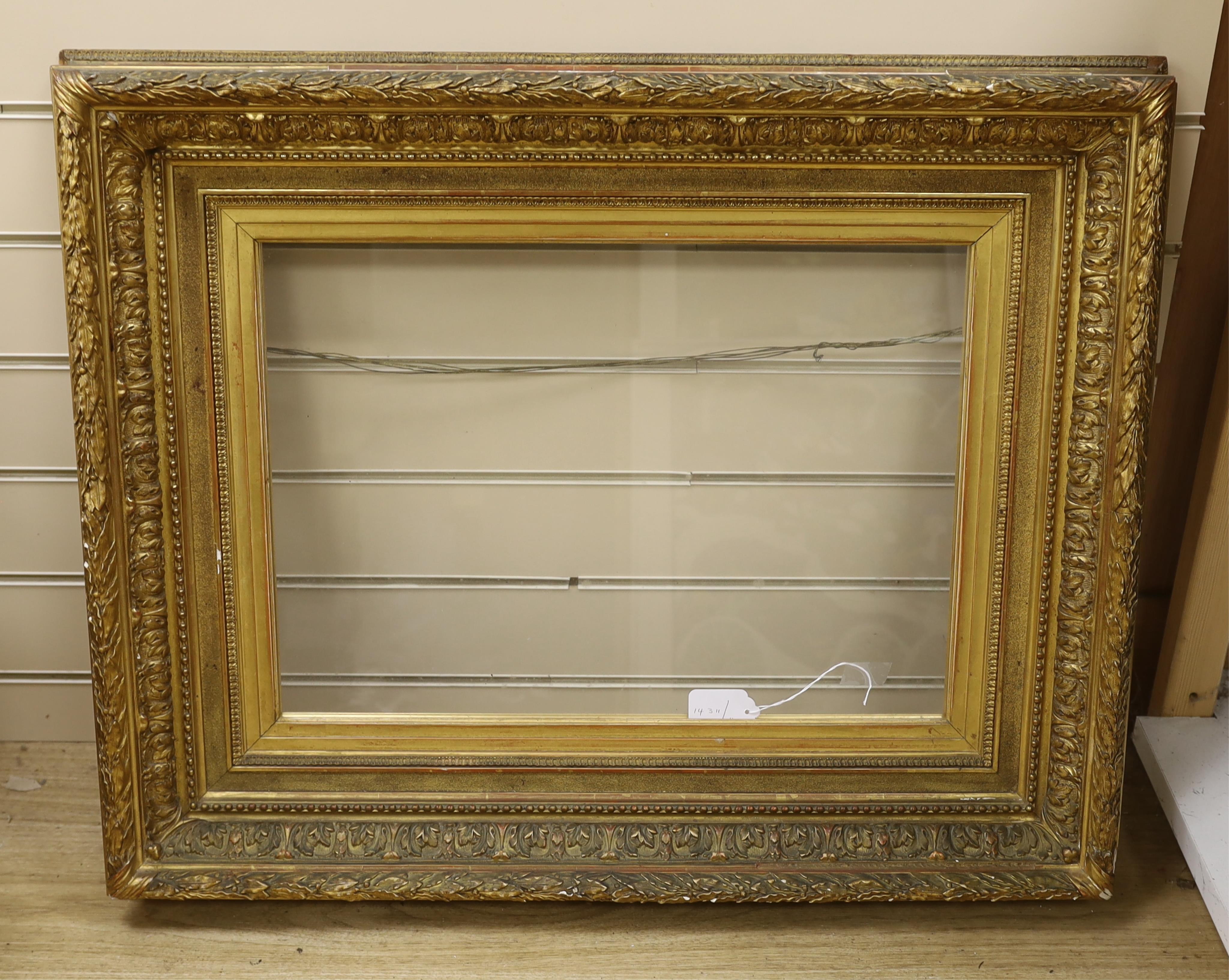 A 19th century gilt wood frame, internal measurement 37 x 52cm